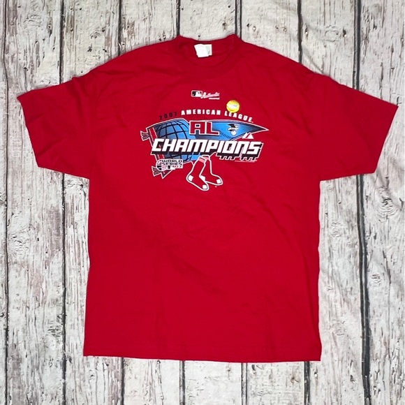 Boston Red Sox 2007 American League Champion Sports Red Mens Tshirt - Picture 1 of 5